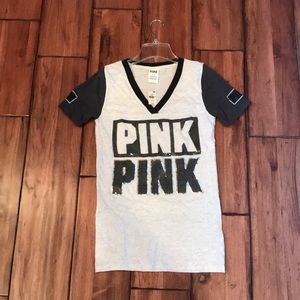 Grey with sequin Victoria Secret PINK T-shirt